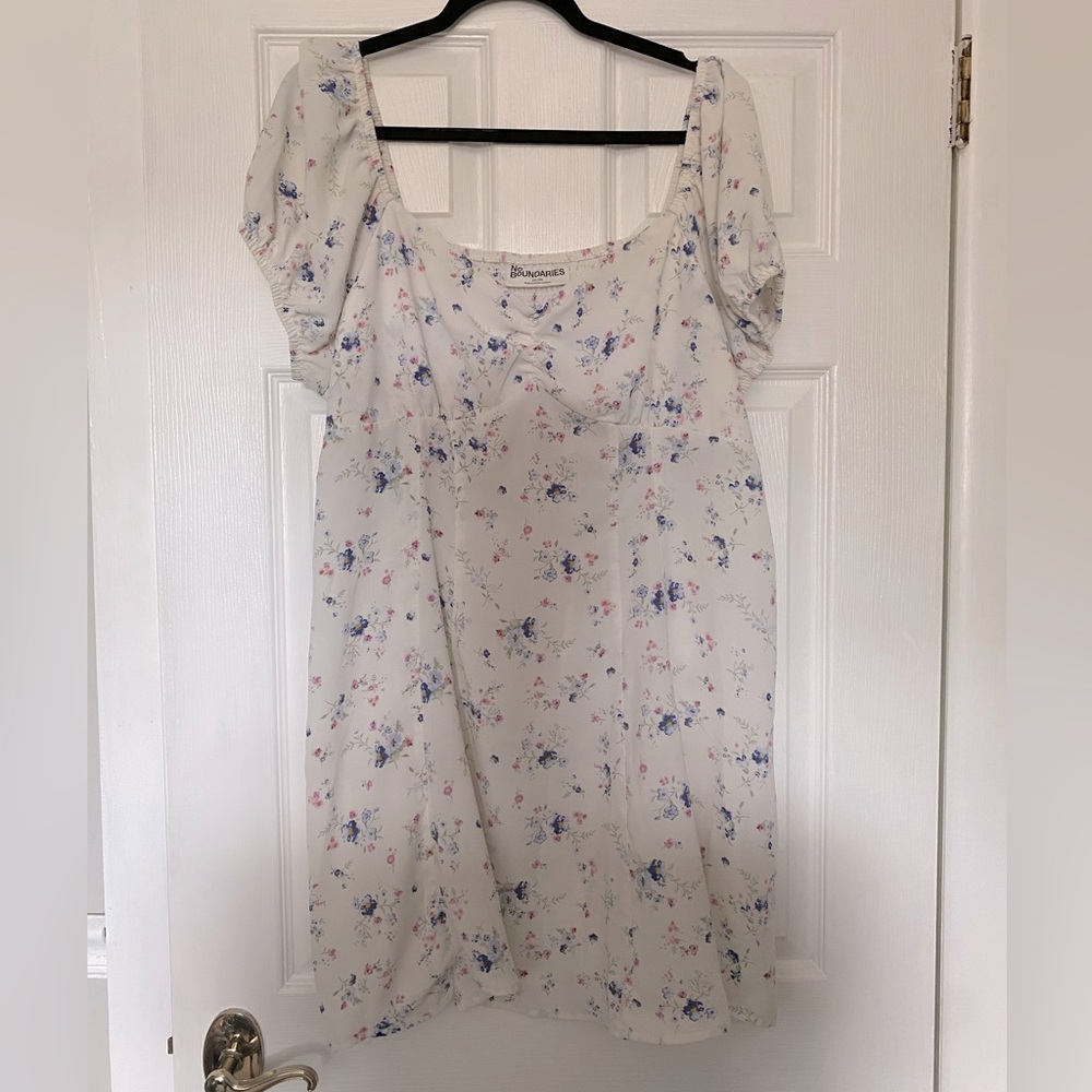 No Boundaries White Floral Mini Dress